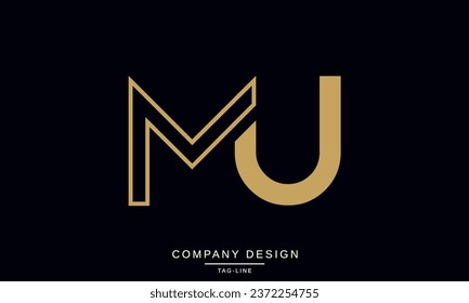 MU, UM, Abstract Letters Logo Monogram