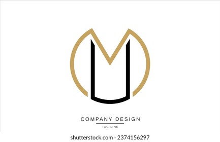 MU, UM, Abstract Letters Logo Monogram