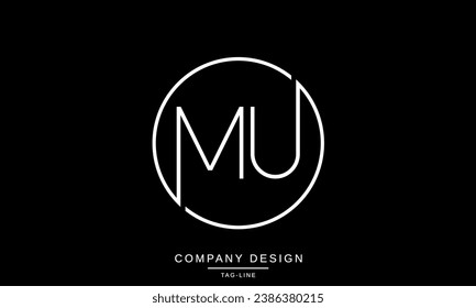 MU, UM, Abstract Letters Logo Monogram