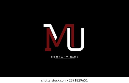 MU, UM Abstract Letters Logo Monogram