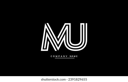 MU, UM Abstract Letters Logo Monogram