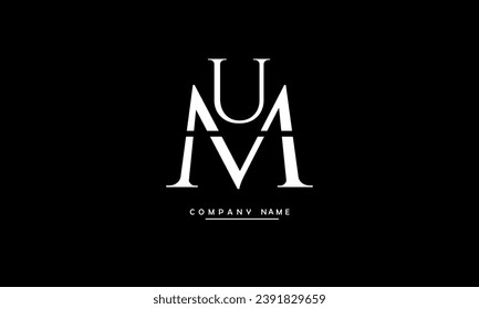 MU, UM Abstract Letters Logo Monogram