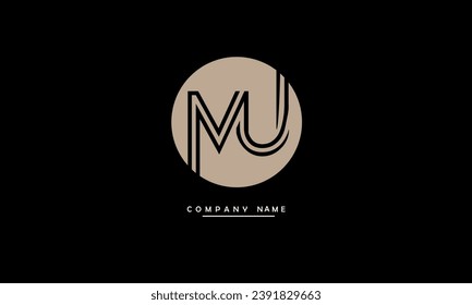 MU, UM Abstract Letters Logo Monogram