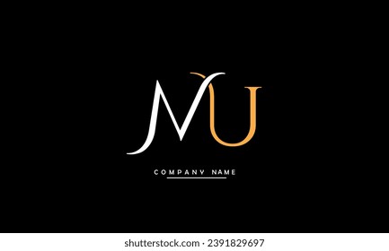 MU, UM Abstract Letters Logo Monogram