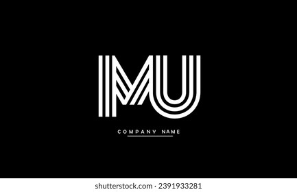 MU, UM Abstract Letters Logo Monogram