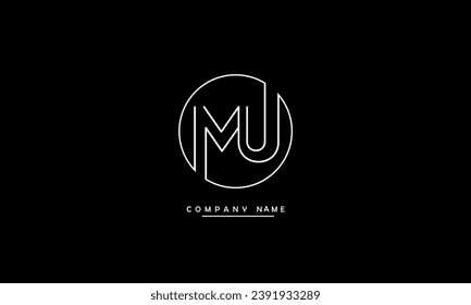 MU, UM Abstract Letters Logo Monogram