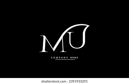 MU, UM Abstract Letters Logo Monogram