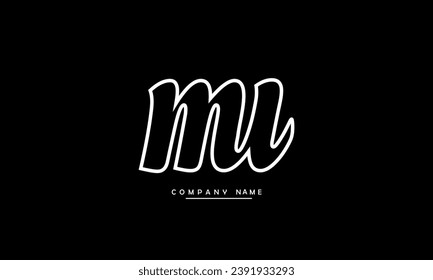 MU, UM Abstract Letters Logo Monogram