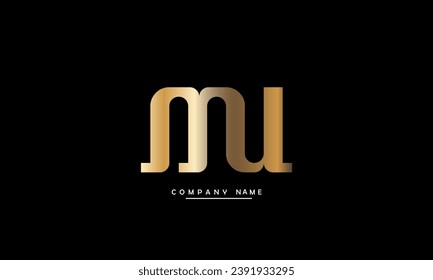 MU, UM Abstract Letters Logo Monogram