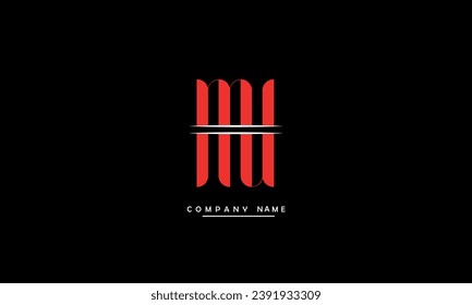 MU, UM Abstract Letters Logo Monogram