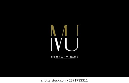 MU, UM Abstract Letters Logo Monogram