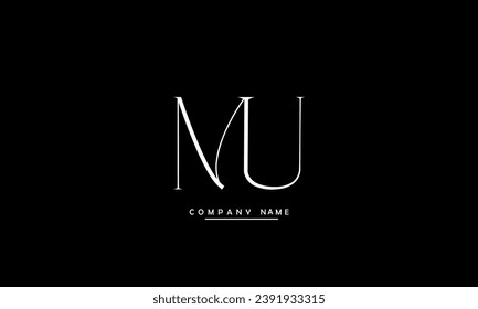 MU, UM Abstract Letters Logo Monogram