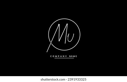 MU, UM Abstract Letters Logo Monogram