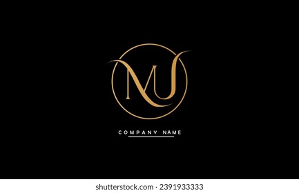 MU, UM Abstract Letters Logo Monogram