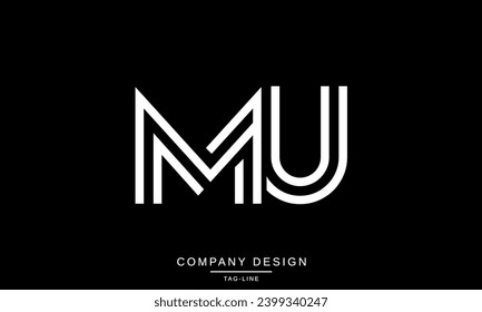 MU, UM, Abstract Letters Logo Monogram