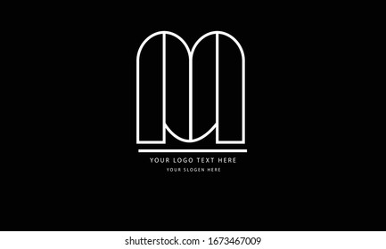 mu um abstract vector logo monogram template