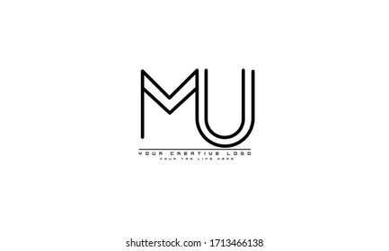 MU UM abstract vector logo monogram template