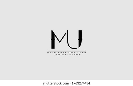 MU UM abstract vector logo monogram template