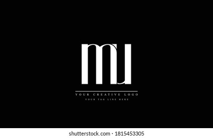 mu um abstract vector logo monogram template