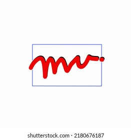 Mu um handwriting logo isolated on white background