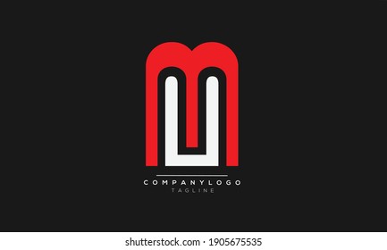 MU UM icon monogram letter text alphabet logo design