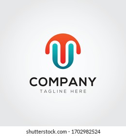 MU, UM, Initial Letter Logo Template. UM or MU Icon Vector. initial letter logo um, mu, m inside u rounded logo template.