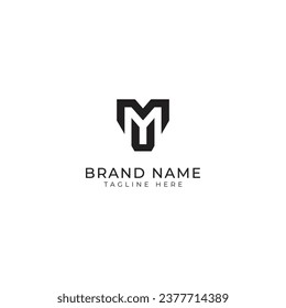 MU, UM initial letter logo design template