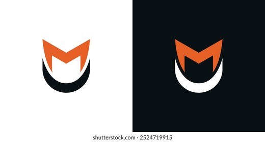 Design do logotipo da letra inicial da UM ou MU. Vetor Premium