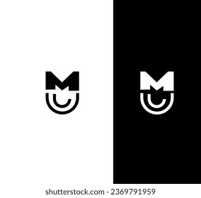 MU, UM letter branding logo