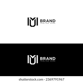 MU, UM letter branding logo