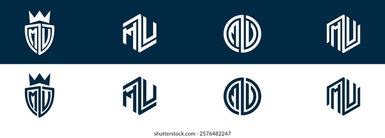 MU UM letter logo design