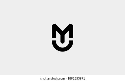 MU UM letter monogram Logo Design Vector Illustration