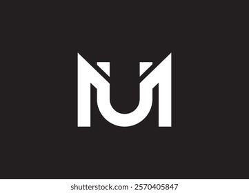 MU AND UM logo design vector initial design
