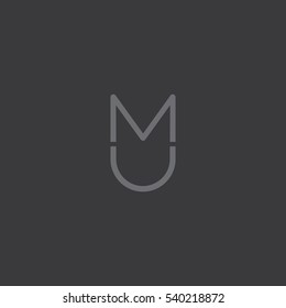 MU and UM logo icon