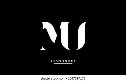 MU, UM, M, U Abstract Letters Logo Emblem Monogram