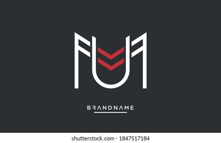 MU, UM, M, U Abstract Letters Logo Emblem Monogram