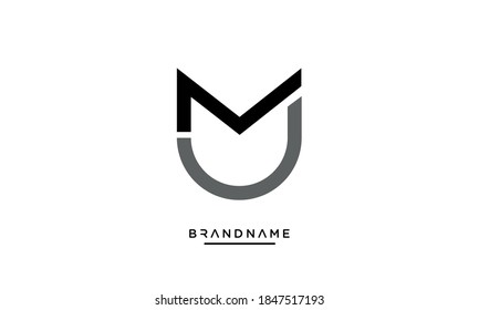 MU, UM, M, U Abstract Letters Logo Emblem Monogram