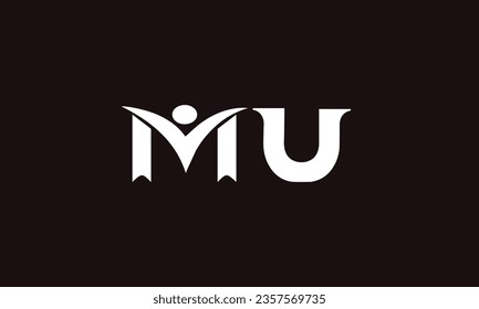 MU UM M U abstract vector logo monogram