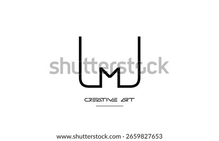 MU, UM, M, U abstract letters logo monogram