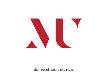 MU or UM and M or U Uppercase Letter Initial Logo Design, Vector Template