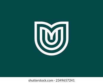 MU or UM monogram letter logo design.