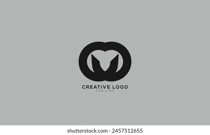 MU UM MV VM Abstract initial monogram letter alphabet logo design