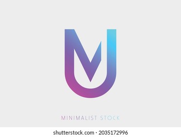 MU, UM, U, M Abstract Icon Vector Logo Alphabet Monogram Illustration Initial Template letter for Business, Real Estate Brand Identity, Company, Building. Professional Creative Minimalist Logo Design 