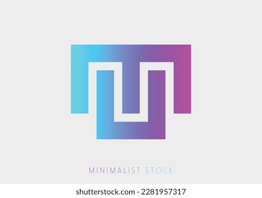 MU, UM, U, M Abstract Icon, U Vector Logo Alphabet Monogram, UM Illustration Initial Template letter for Business, Real Estate Brand Identity, Company, Luxury