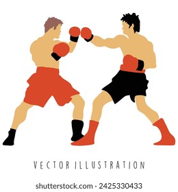 Ilustración vectorial de boxeo Muai Thai