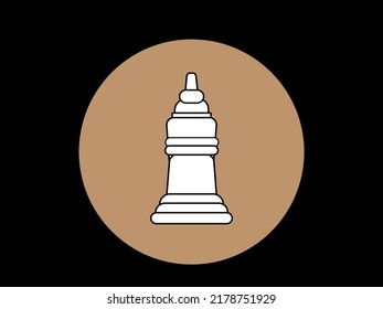 Muara Takus temple in a circle. A Buddhist temple located on the Indonesian island of Sumatra. Vecktor of cultural heritage