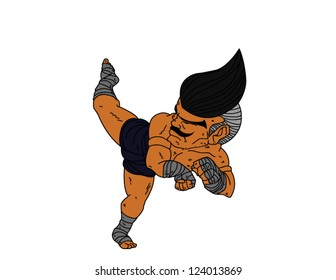 Muay Thai Boran : character cartoon 5 Color ( Jarakhe Fad Hang)