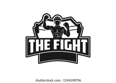 muay thai, boxing badge logo design inspiration Isolated On white Backgrounds