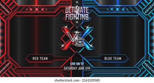 Muay Thai and Boxing fight show poster design realistic 3d metallic sport background