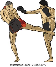 Muay thai boxing martial art fighter 